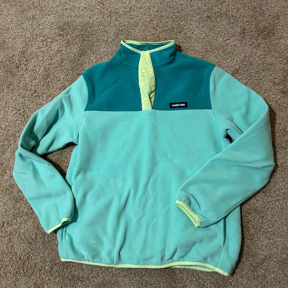 Lands' End Women's Green Fleece Pullover